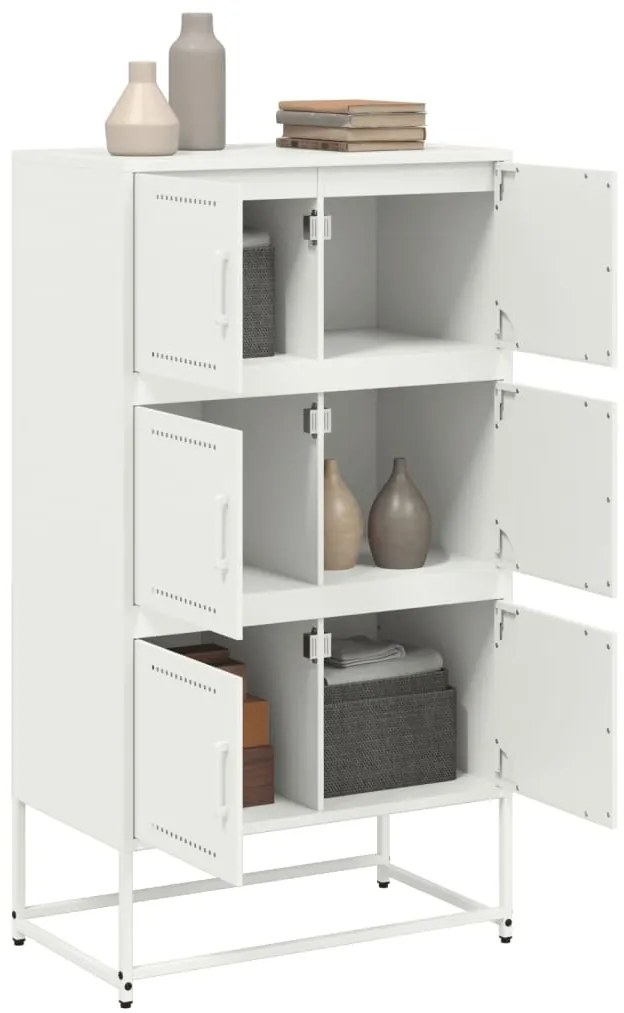 vidaXL Ντουλάπι Λευκό 68,5x38,5x123,5 εκ. από Ατσάλι