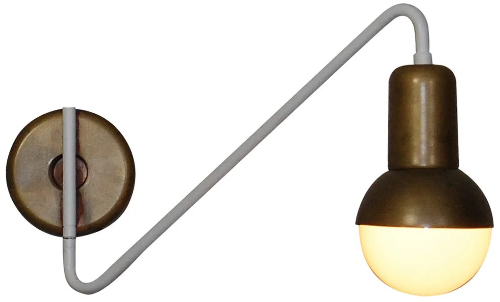 Φωτιστικό Τοίχου - Απλίκα HL-3523-1 CHRISTOPHER OLD BRONZE &amp; WHITE WALL LAMP - 77-3793 - 51W - 100W - 77-3793