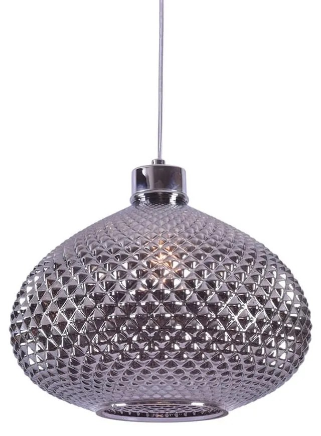 Φωτιστικό Οροφής 77-3739 SE4286-01 SM Ilenia Smoke Glass - Chrome Homelighting Glass