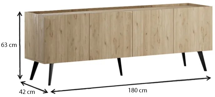 ΕΠΙΠΛΟ ΤΗΛΕΟΡΑΣΗΣ LUNA MEGAPAP ΧΡΩΜΑ FLORIDA OAK 180X41X62ΕΚ.