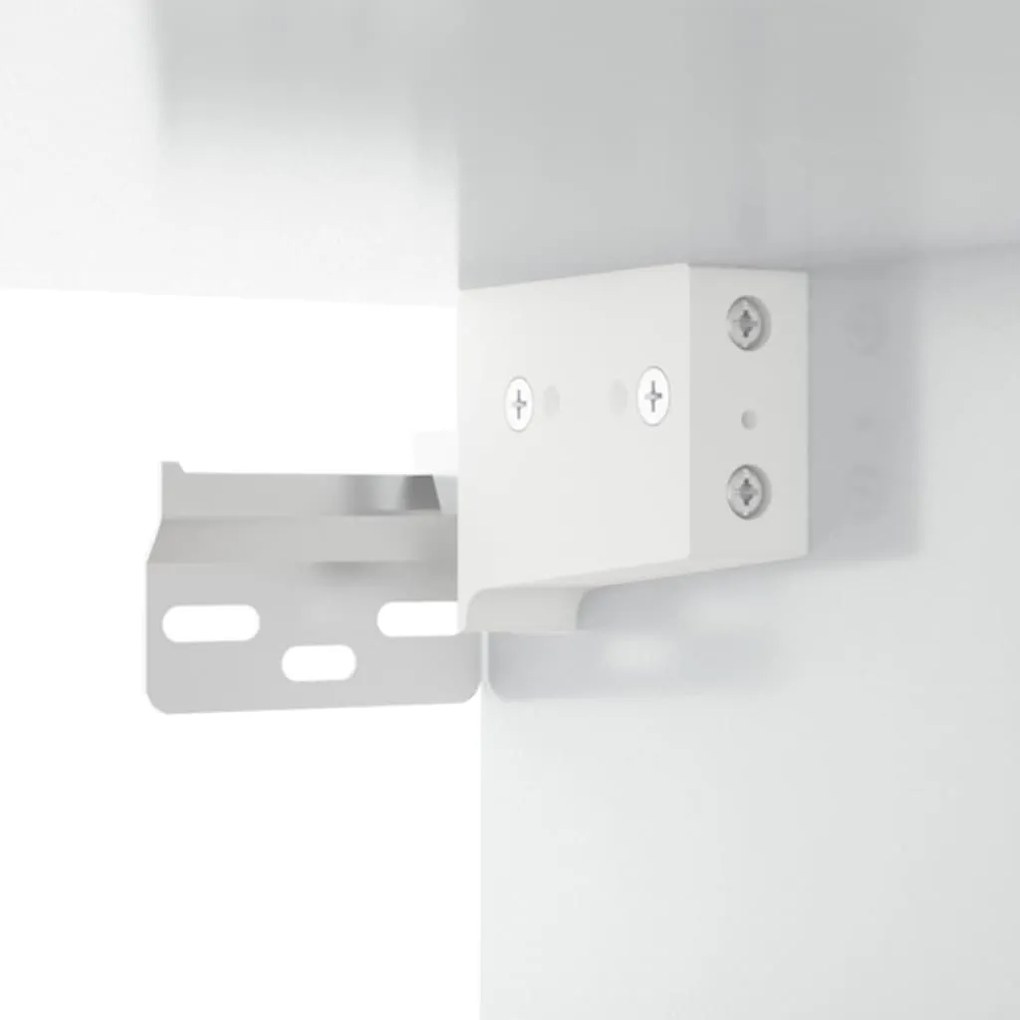 vidaXL Ντουλάπι Γυαλιστερό Λευκό 34,5x32,5x180 εκ. Επεξεργασμένο Ξύλο