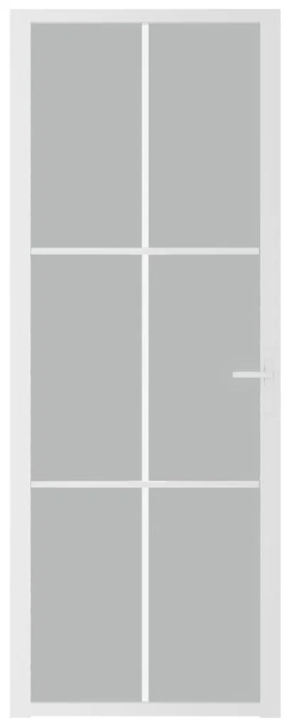 vidaXL Εσωτερική Πόρτα 76 x 201,5 εκ. Λευκό Ματ Γυαλί και Αλουμίνιο