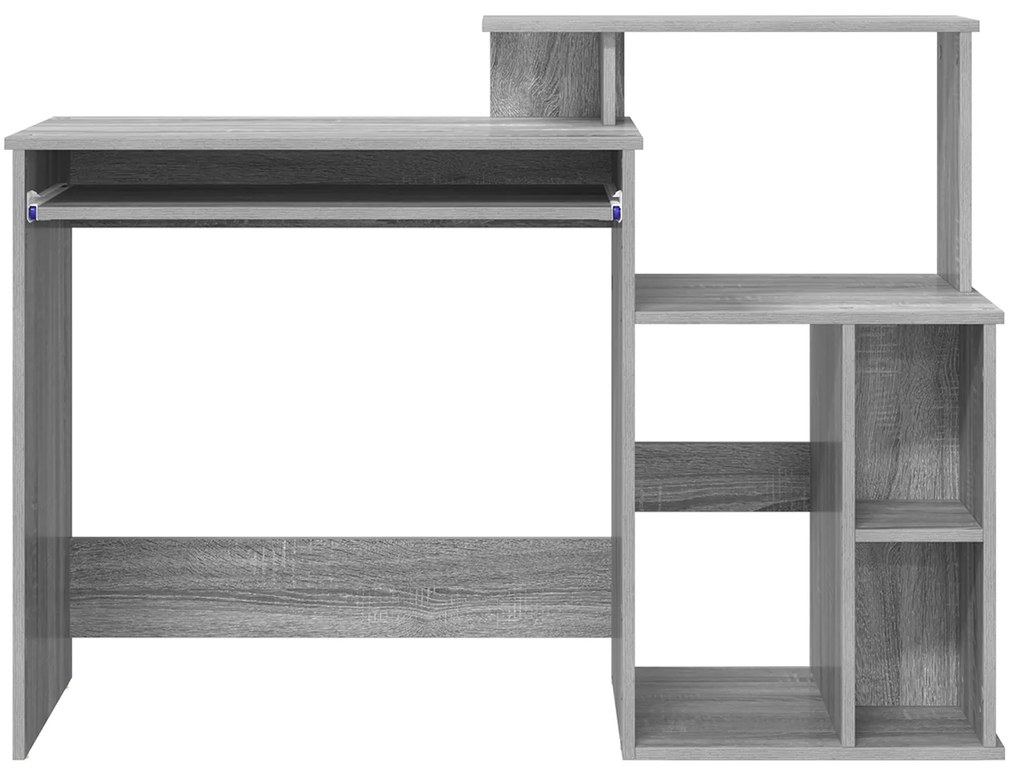vidaXL Γραφείο με Αποθήκευση Γκρι Σονόμα 120.5x44x88.5 εκ. Επεξεργασμένο Ξύλο