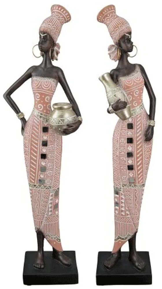 Διακοσμητική Φιγούρα African Woman Malaika 37763 5,5x10x34cm Multi Polyresin