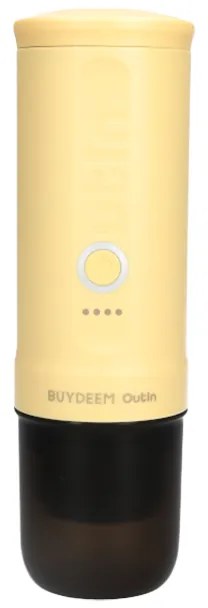 Φορητή μηχανή espresso BUYDEEM Nano OTEM-01, 7500 mAh, 20 bar, 50 ml, 12/24V, φόρτιση USB και Type-C, έδαφος + κάψουλες, κίτρινο