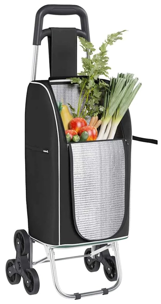 vidaXL Καρότσι Αγορών Μαύρο 39.5 x 33 x 93 εκ Ύφασμα Oxford