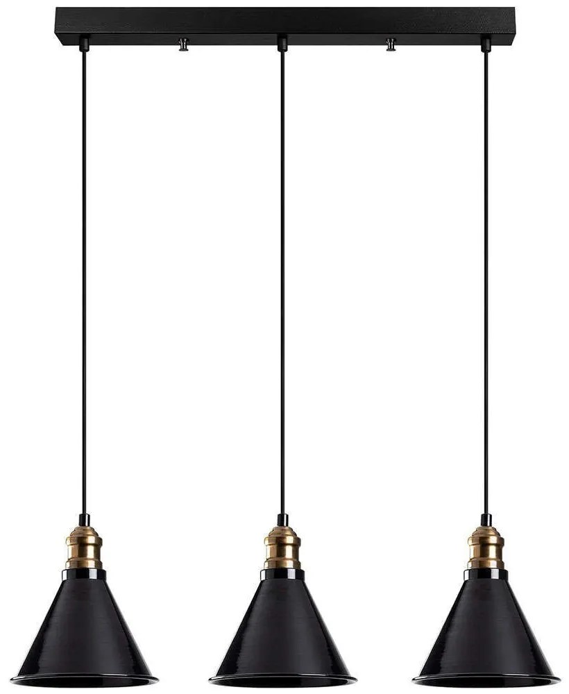 Φωτιστικό Οροφής - Ράγα Berceste 521SHN3380 70x117cm 3xE27 40W Black-Gold Opviq