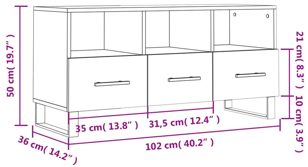 ΈΠΙΠΛΟ ΤΗΛΕΟΡΑΣΗΣ ΛΕΥΚΟ 102 X 36 X 50 ΕΚ. ΑΠΟ ΕΠΕΞΕΡΓ. ΞΥΛΟ 829060