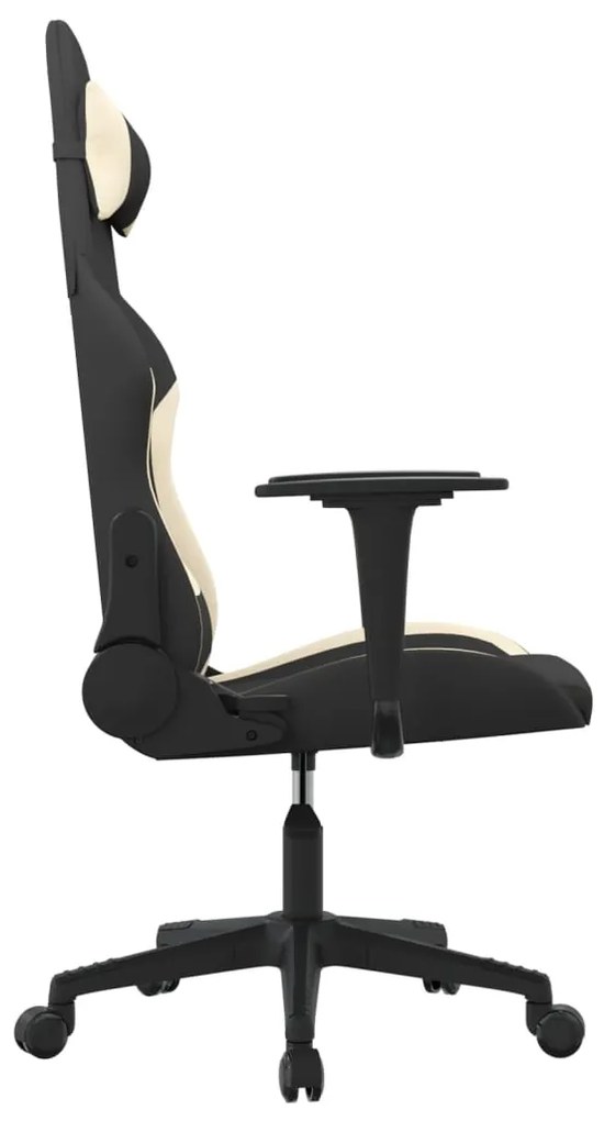 vidaXL Καρέκλα Gaming Μαύρη και Κρεμ Υφασμάτινη