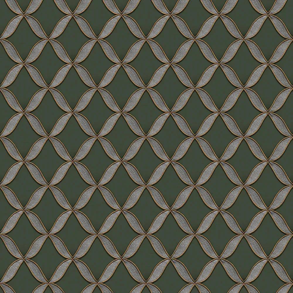 Ταπετσαρία τοίχου Fabric Touch Geometric Dark Green FT221228