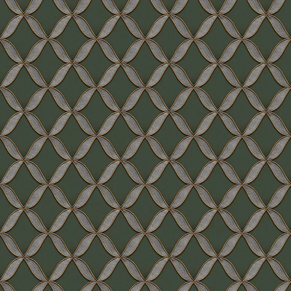 Ταπετσαρία τοίχου Fabric Touch Geometric Dark Green FT221228