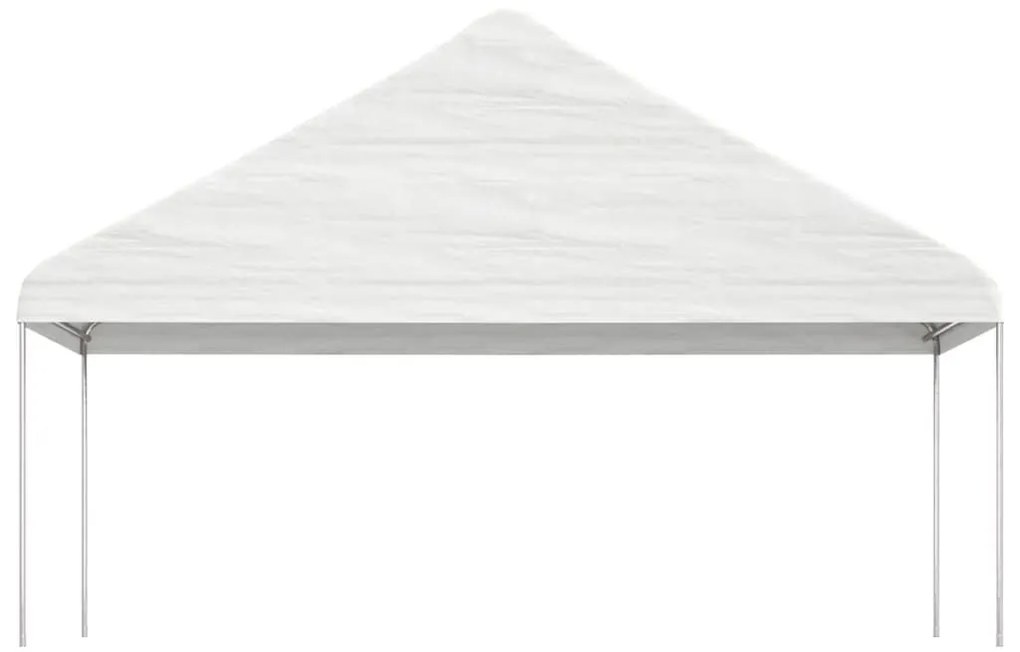 Κιόσκι με Τέντα Λευκό 15,61 x 5,88 x 3,75 μ. από Πολυαιθυλένιο - Λευκό