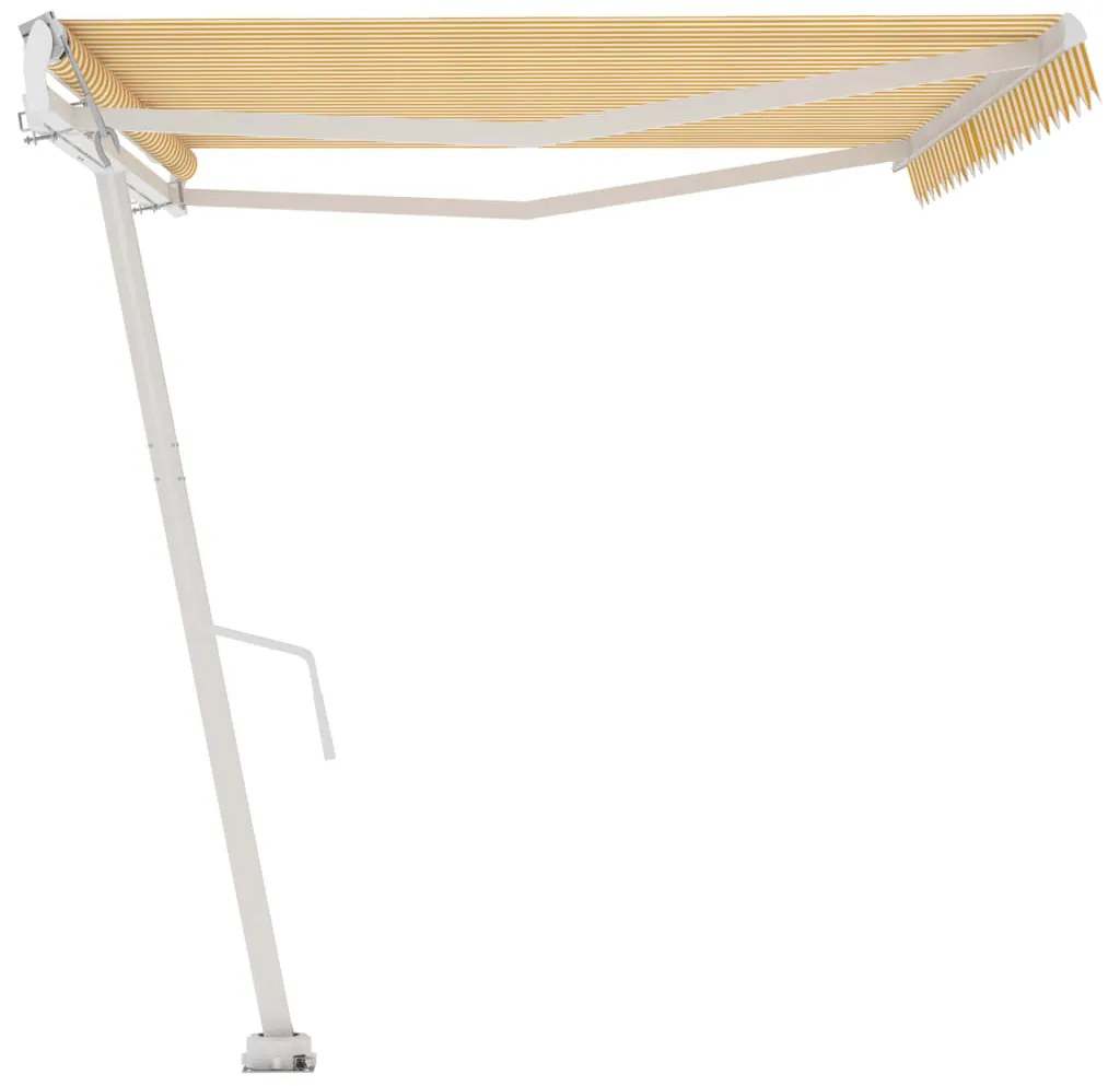 vidaXL Τέντα Αυτόματη Ανεξάρτητη Κίτρινο/Λευκό 500 x 350 εκ.