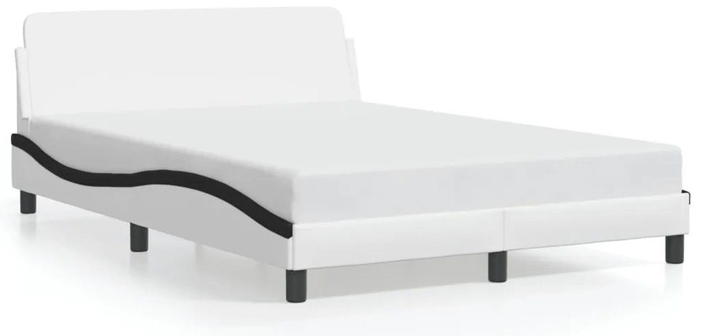 vidaXL Πλαίσιο Κρεβατιού Dover Λευκό/Μαύρο 120x200εκ Συνθ. Δέρμα