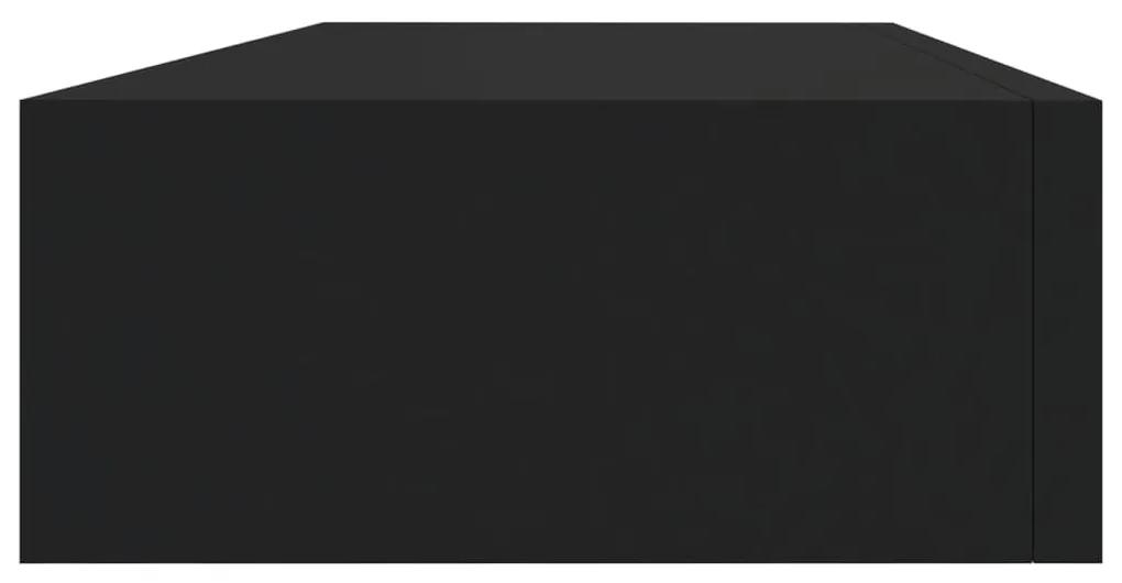 Ράφι Επιτοίχιο με Συρτάρι Μαύρο 60 x 23,5 x 10 εκ. από MDF - Μαύρο
