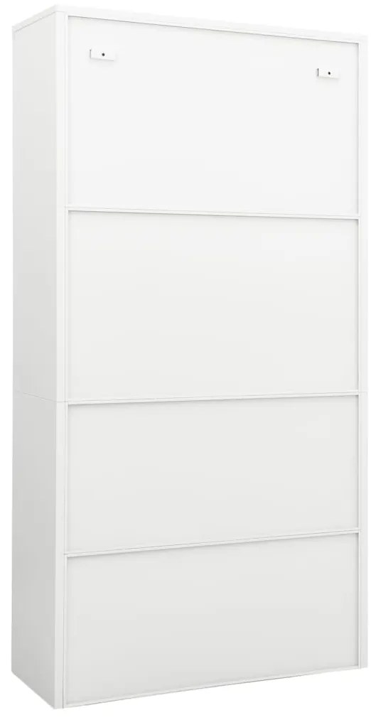 vidaXL Ντουλάπα Γραφείου 90 x 40 x 180 εκ. Λευκή Ατσάλινη