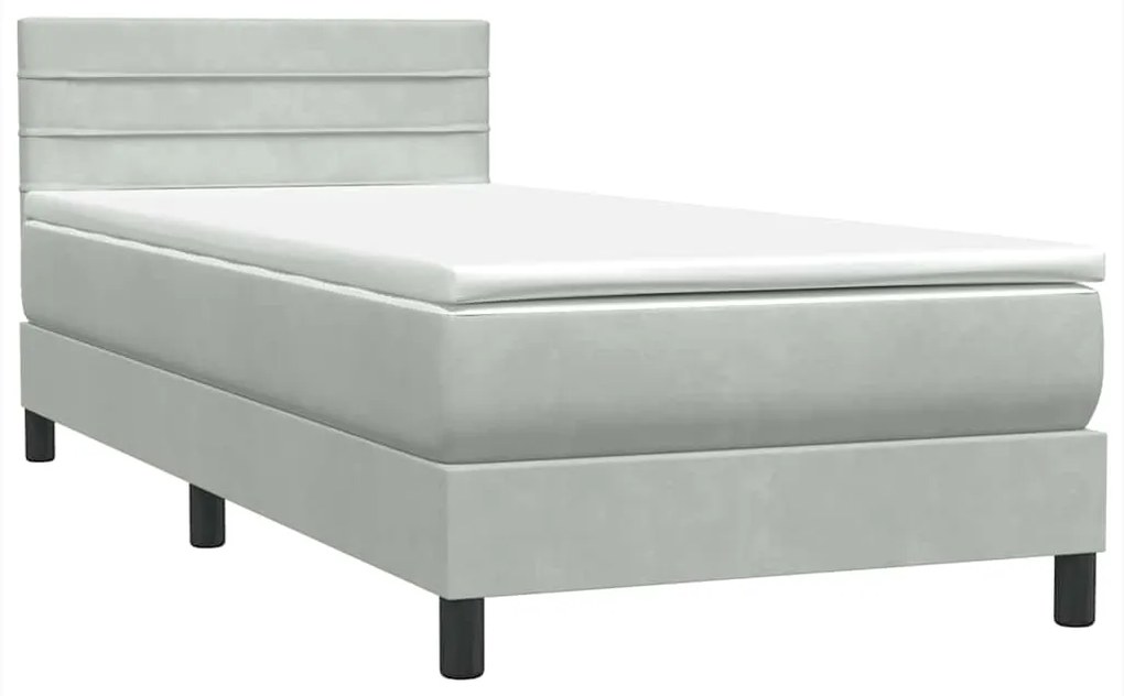 BOX SPRING ΚΡΕΒΑΤΙ ΜΕ ΣΤΡΩΜΑ ΑΝΟΙΧΤΟ ΓΚΡΙ 90X220 ΕΚ. ΒΕΛΟΥΔΙΝΟ 3316335