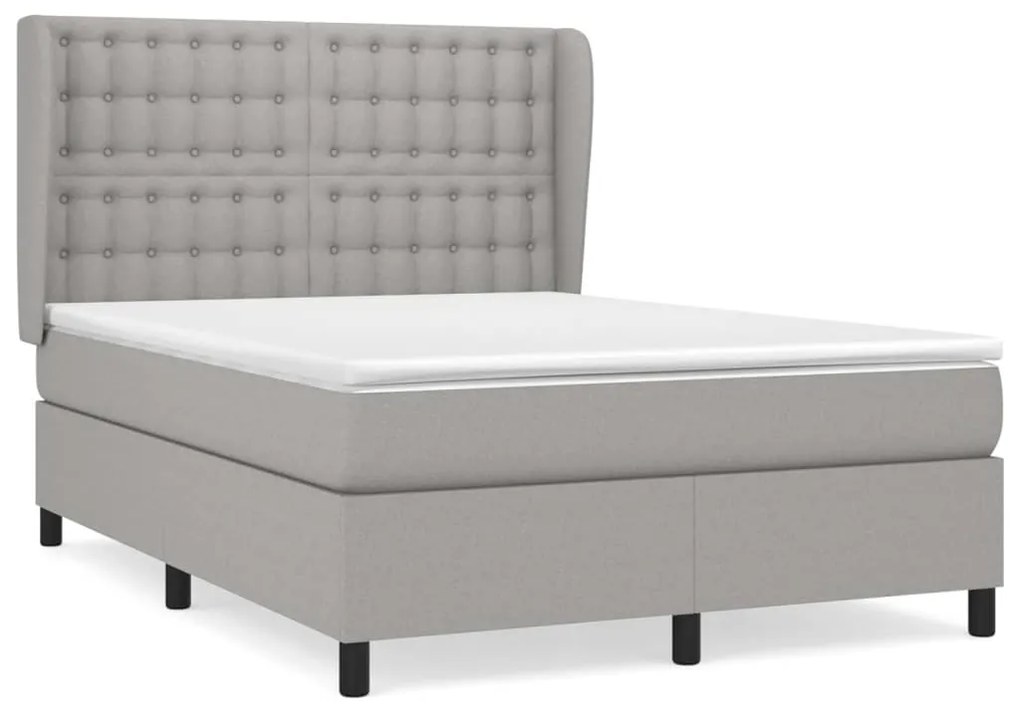 ΚΡΕΒΑΤΙ BOXSPRING ΜΕ ΣΤΡΩΜΑ ΑΝΟΙΧΤΟ ΓΚΡΙ 140X200 ΕΚ. ΥΦΑΣΜΑΤΙΝΟ 3128285