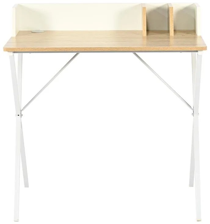 Γραφείο Zervan σε Oak με Λευκό Μεταλλικό Πόδι 80x50x84 εκ. 80x50x84 εκ.