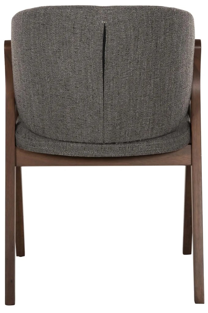Καρέκλα HANA Rubberwood Καρυδί και Γκρί ύφασμα 55x60x84Yεκ. 2αδα 55x60x84 εκ.