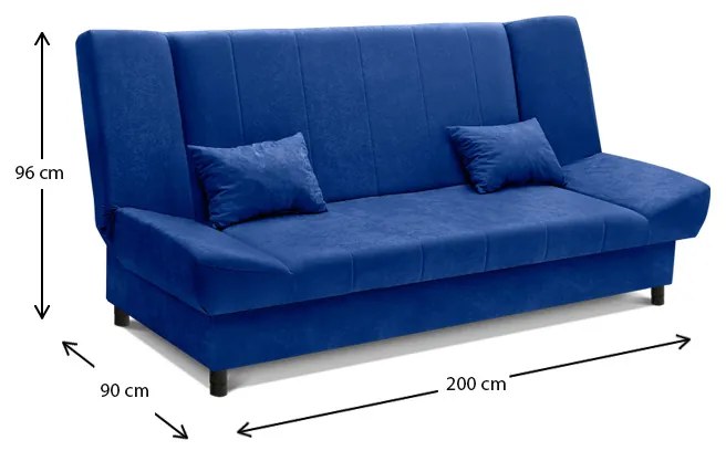 Kαναπές - κρεβάτι Tiko Plus Megapap τριθέσιος με αποθηκευτικό χώρο και ύφασμα σε μπλε 200x90x96εκ. - Ύφασμα - GP005-0001,7