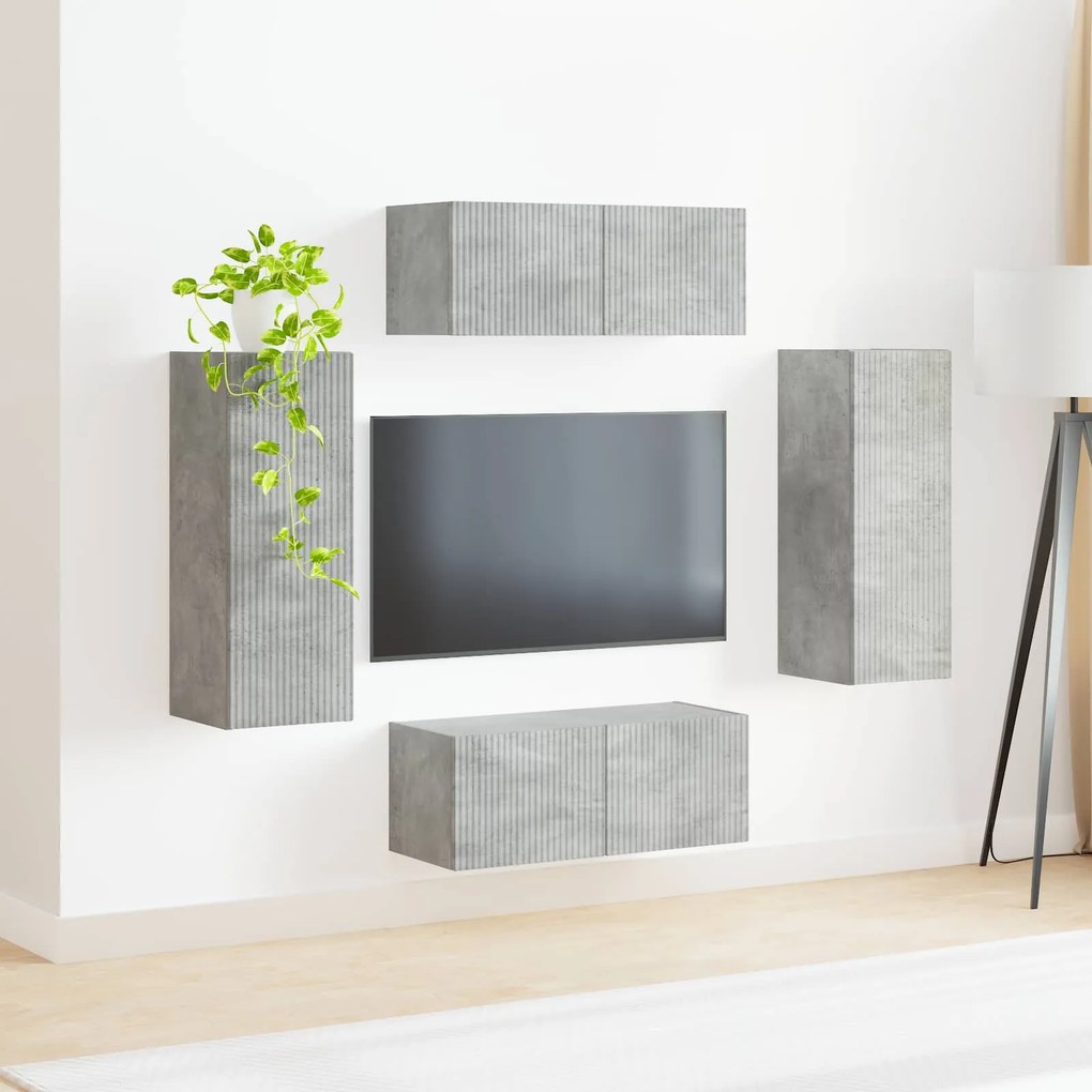 vidaXL Επιτοίχιο 4 pcs Σκυρόδεμα Γκρι