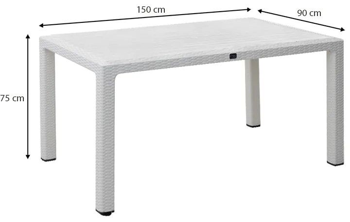 Τραπέζι πολυπροπυλενίου Kalan Megapap χρώμα λευκό 150x90x75εκ.