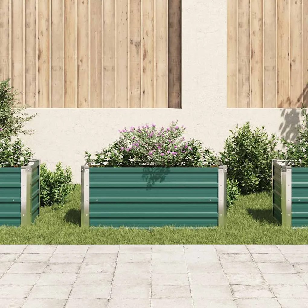 vidaXL Ζαρντινιέρα Υπερυψωμένη Πράσινη 100x40x45 εκ. Γαλβαν. Χάλυβας