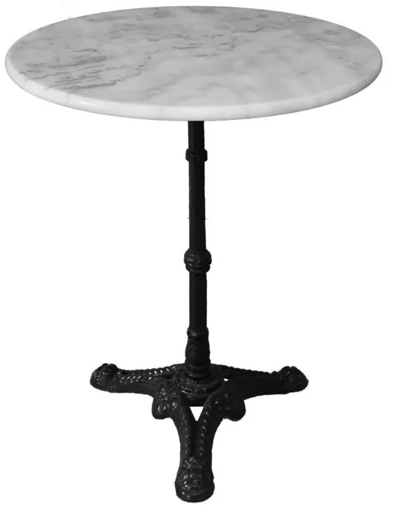Τραπέζι μαρμάρινο Ancara μαντέμι σε λευκή-μαύρη απόχρωση Φ60x70.8εκ 60x60x70.8 εκ.