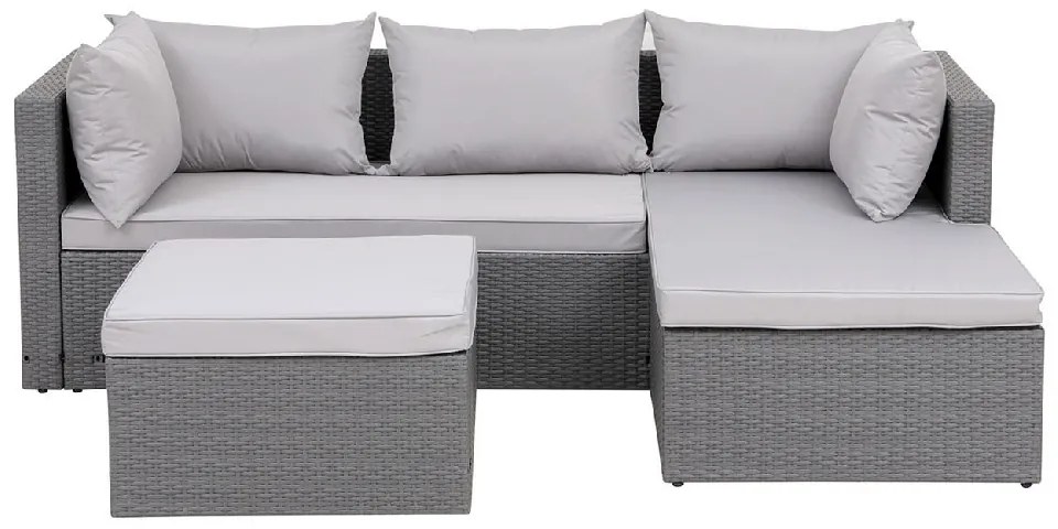 CORNER SET WICKER, ΓΩΝΙΑ ΜΕ ΣΚΑΜΠΟ, ΑΠΟΧΡΩΣΗ ΑΝΟΙΧΤΟ ΓΚΡΙ ΑΝΑΣΤΡΕΨΙΜΗ ΓΩΝΙΑ