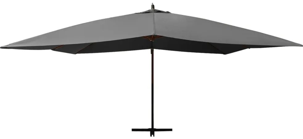vidaXL Ομπρέλα Κήπου Πρόβολος Ανθρακί 400 x 300 εκ. με Ξύλινο Ιστό