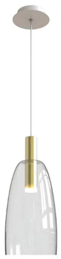 Φωτιστικό Οροφής Led 1966 5W 3000K 90Lm Clear-Gold Metal, Glass