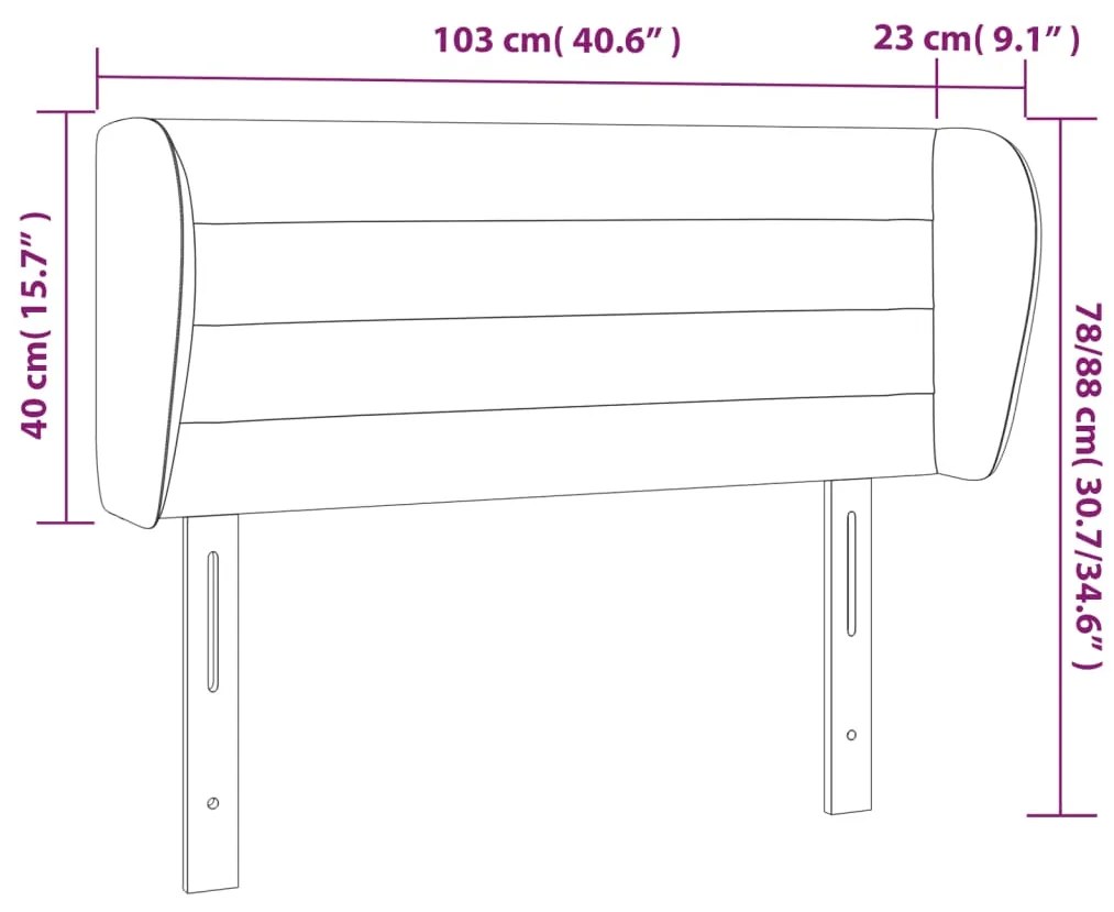 Κεφαλάρι με Πτερύγια Μαύρο 103x23x78/88 εκ. Υφασμάτινο 3117276