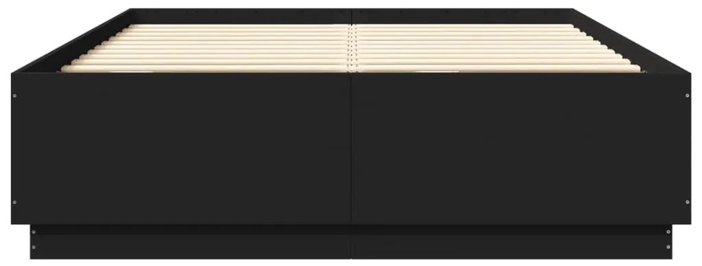 Πλαίσιο Κρεβατιού Μαύρο 160x200 εκ. Επεξεργασμένο Ξύλο - Μαύρο