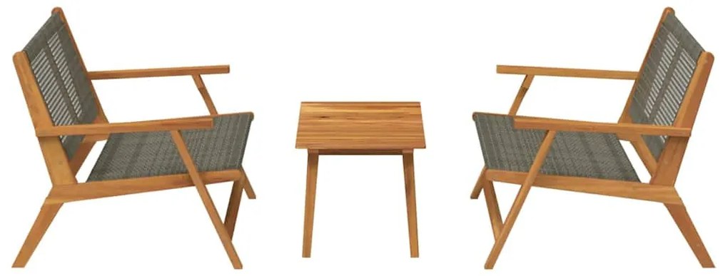 vidaXL Κήπου Καρέκλες με Τραπέζι 3 pcs Γκρι 90 x 45 x 40 cm