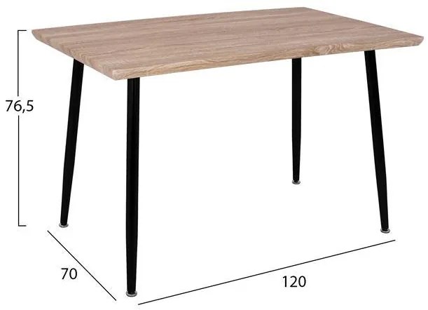 Σετ τραπεζαρίας C10350.01 5τμχ με Τραπέζι 120x70x76.5εκ. & Καρέκλες VEGAS Μαύρες