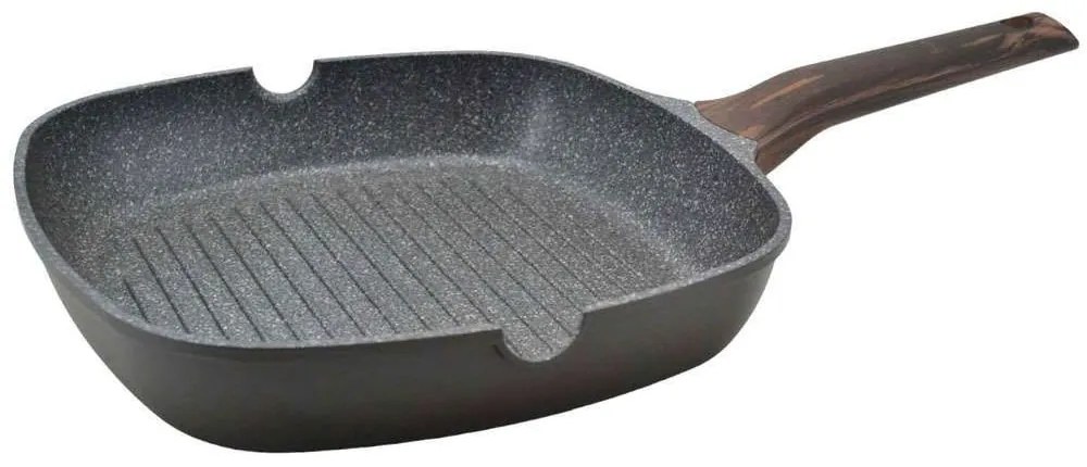 Τηγάνι - Γκριλιέρα Αντικολλητική 345-28 28x28x5,5cm Black-Brown Ankor 28cm Aluminium