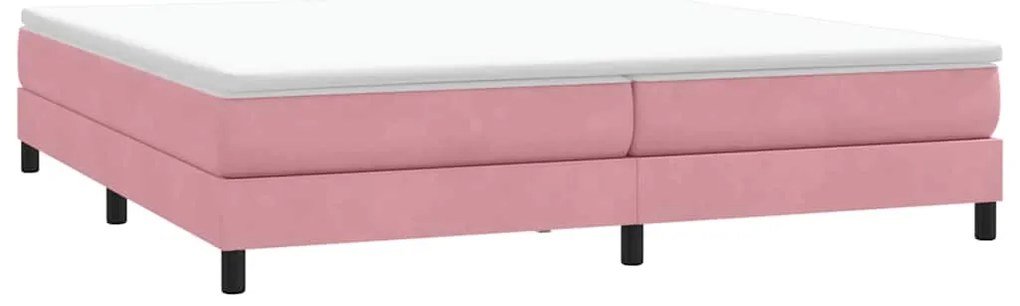 vidaXL Κρεβάτι Boxspring χωρίς Στρώμα Ροζ 200x210 εκ. Βελούδινο