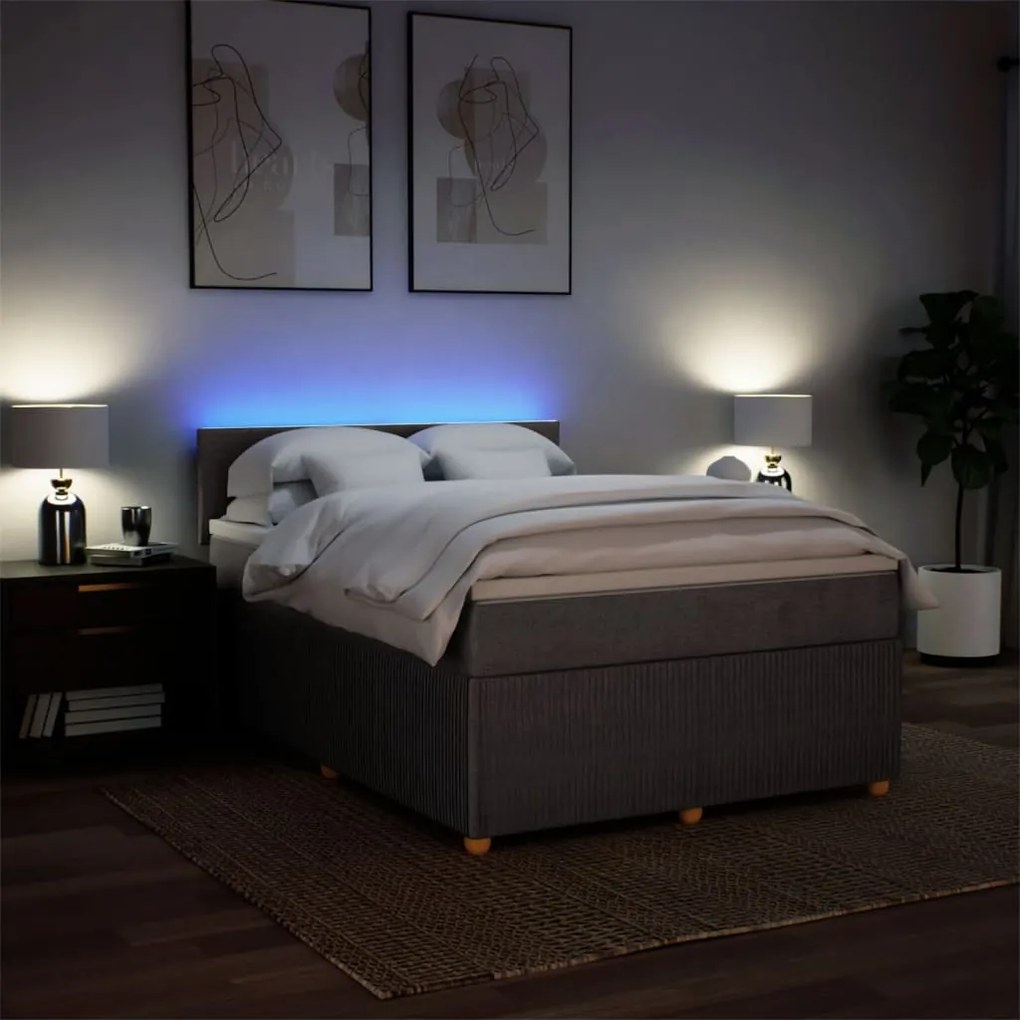 vidaXL Κρεβάτι Boxspring με Στρώμα Taupe 160x200 εκ. Υφασμάτινο