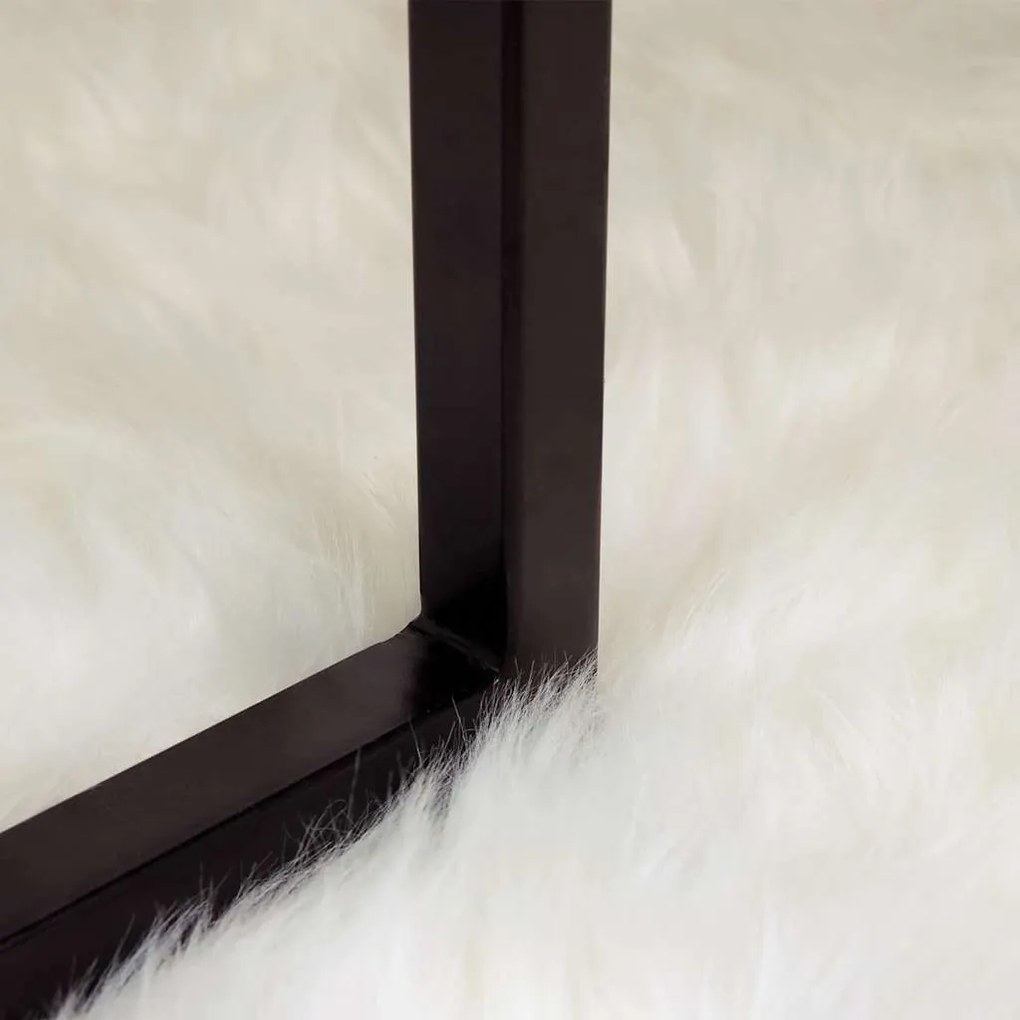 vidaXL Ψεύτικο Δέρμα Προβάτου Χαλί Tafalla Λευκό 60 x 110 cm