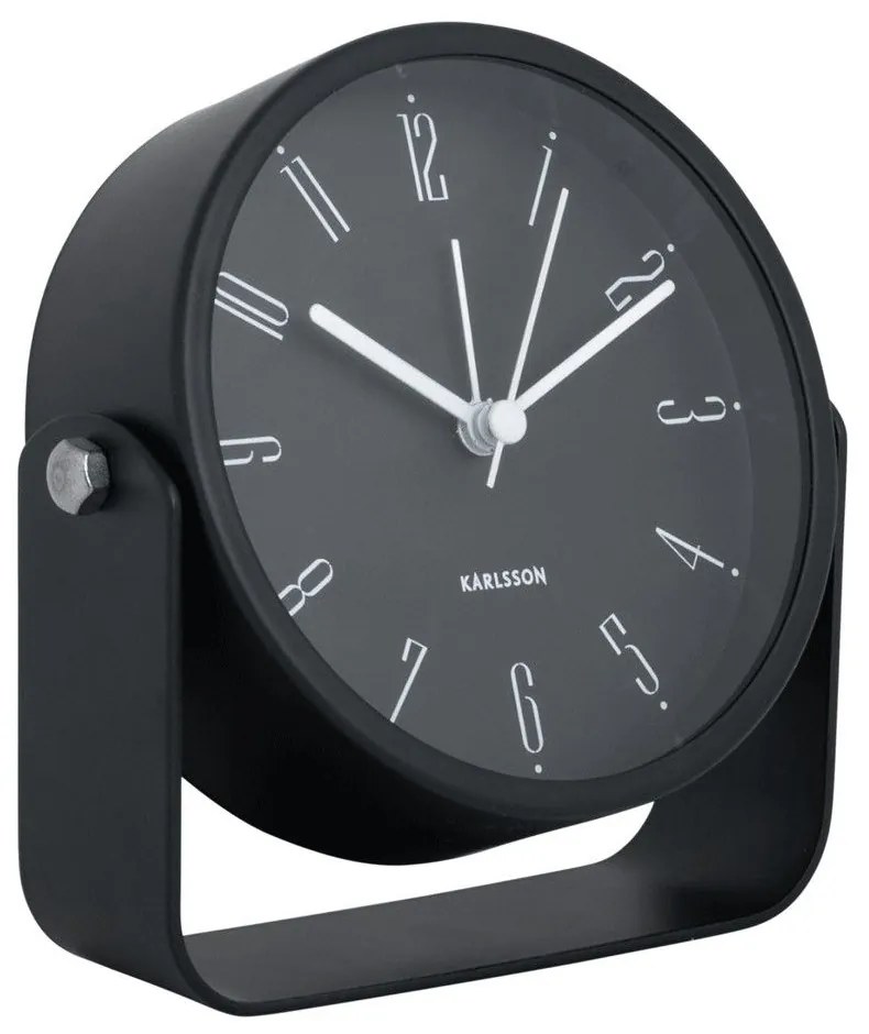Ρολόι Επιτραπέζιο - Ξυπνητήρι Regal Numbers KA5989BK 11x4x12,3cm Black Karlsson Μέταλλο