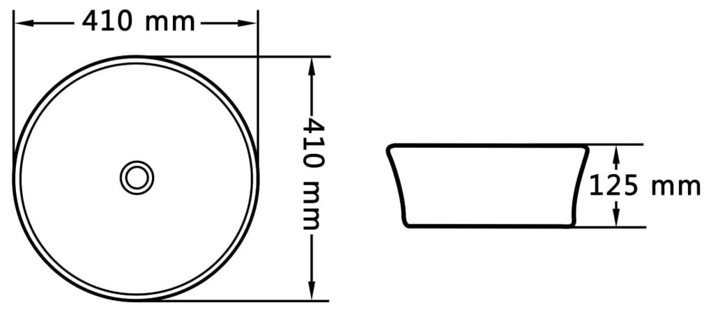 vidaXL Νιπτήρας Μαύρος 41 x 12,5 εκ. Κεραμικός