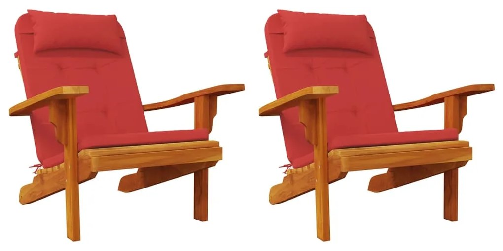 vidaXL Μαξιλάρια Καρέκλας Adirondack 2 τεμ. Κόκκινο από Ύφασμα Oxford