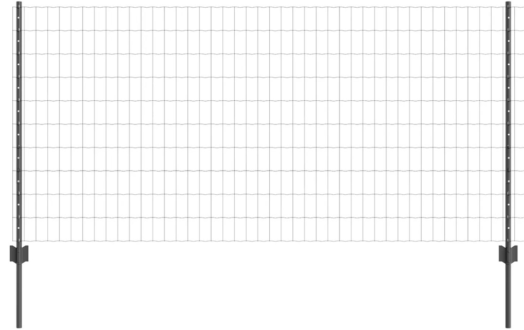 vidaXL Ευρωπαϊκός Φράχτης με 22 Στήλες Γκρι 1x25 μ Μεταλλικό