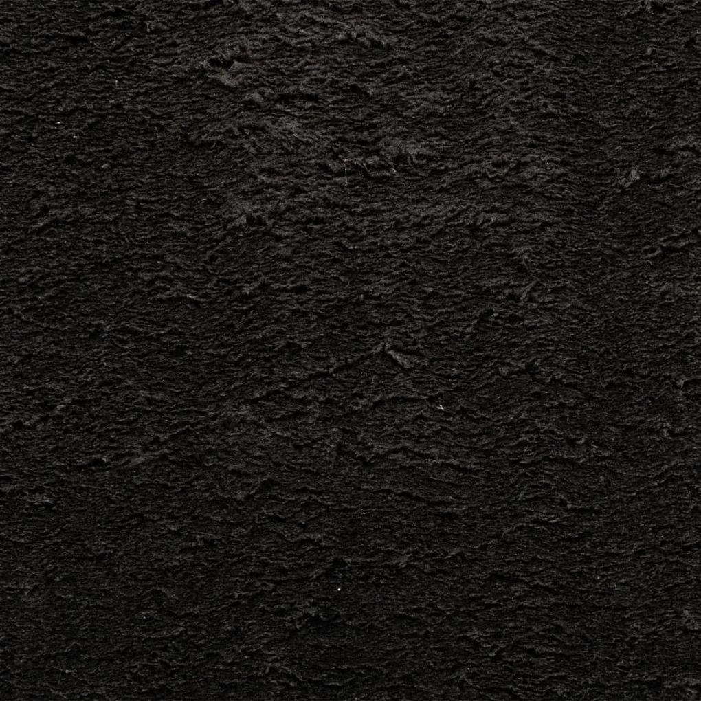 Χαλί HUARTE με Κοντό Πέλος Μαλακό/ Πλενόμενο Μαύρο Ø 100 εκ. - Μαύρο