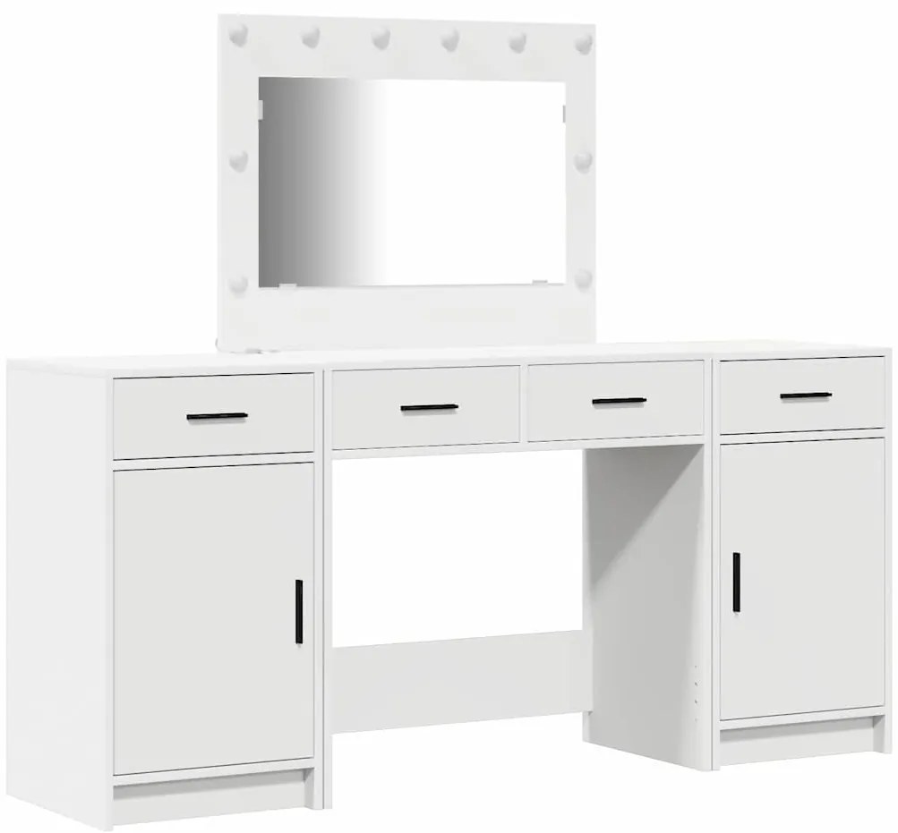 vidaXL Τραπέζι περιποίησης με συρτάρι 3 pcs Λευκό 40 x 41 x 75 εκ