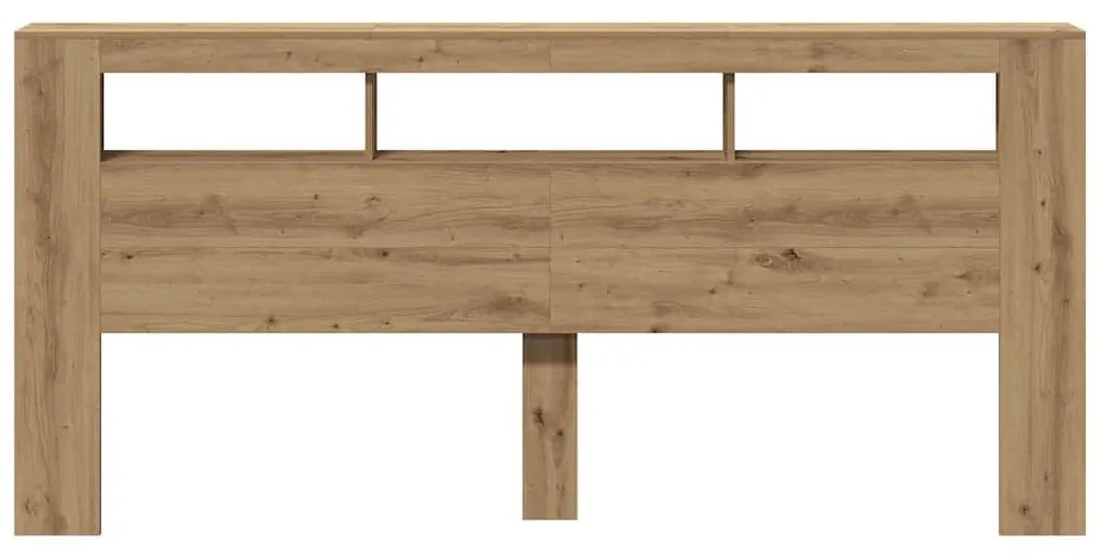 vidaXL LED κεφαλάρι Artisan Oak 220x18,5x103,5 cm Κατασκευασμένο ξύλο