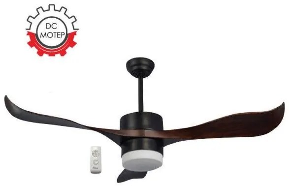 Ανεμιστήρας Οροφής PRCF-80437 DC 56'' 140εκ. Με Τηλεχειριστήριο 1Φως LED 3Φτερά Μαύρο/Καφέ 800437 PRIMO 800437