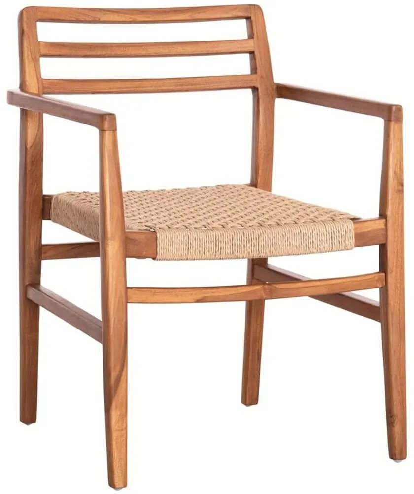 Πολυθρόνα Herrin HM18230 58x56x80cm Natural Wood, Rope