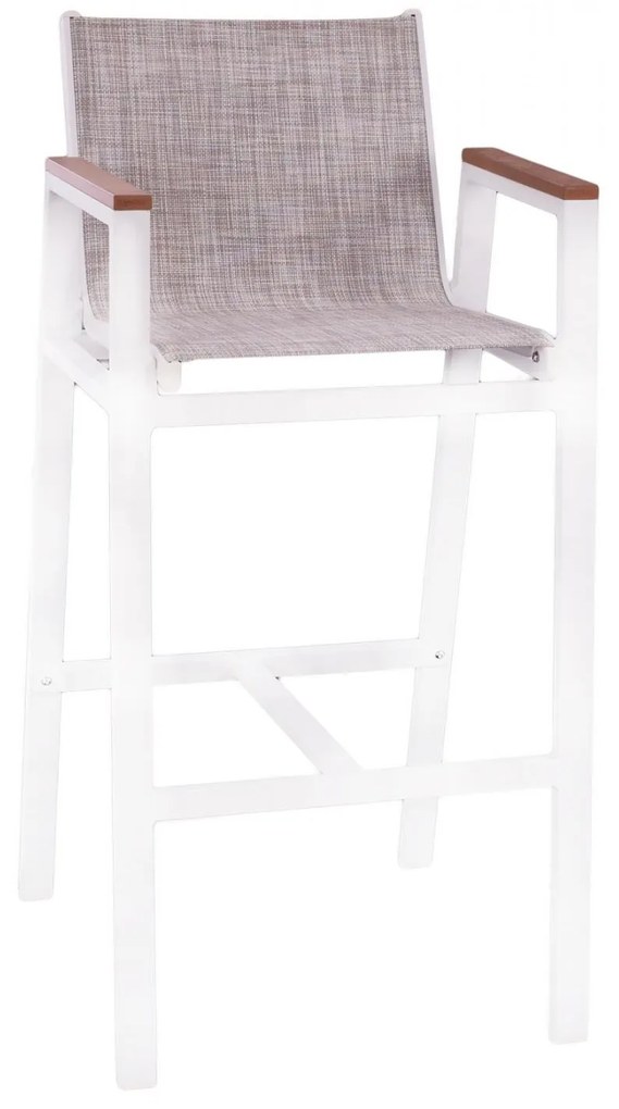 ΣΚΑΜΠΟ ΜΠΑΡ ΑΛΟΥΜΙΝΙΟΥ ΛΕΥΚΟ ΜΕ POLYWOOD 52 x 58 x 108 εκ. 52x58x108 εκ.